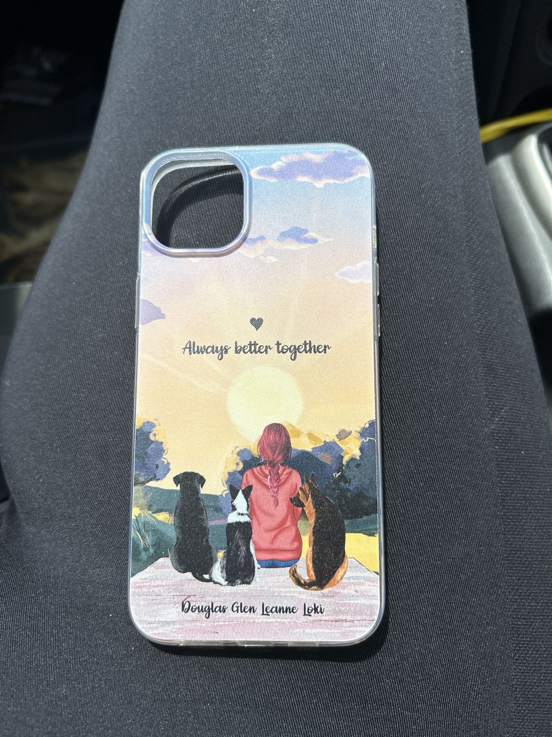 Customer photo review of Seasons with pets - Personalised phone case