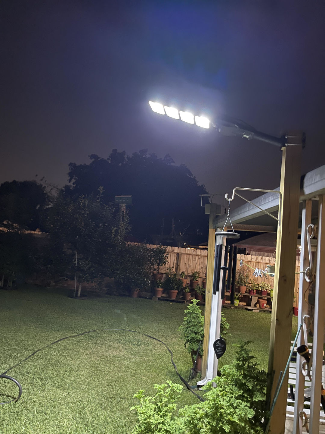 Customer photo review of 4 pack 200W solar street lights 20000 lumens