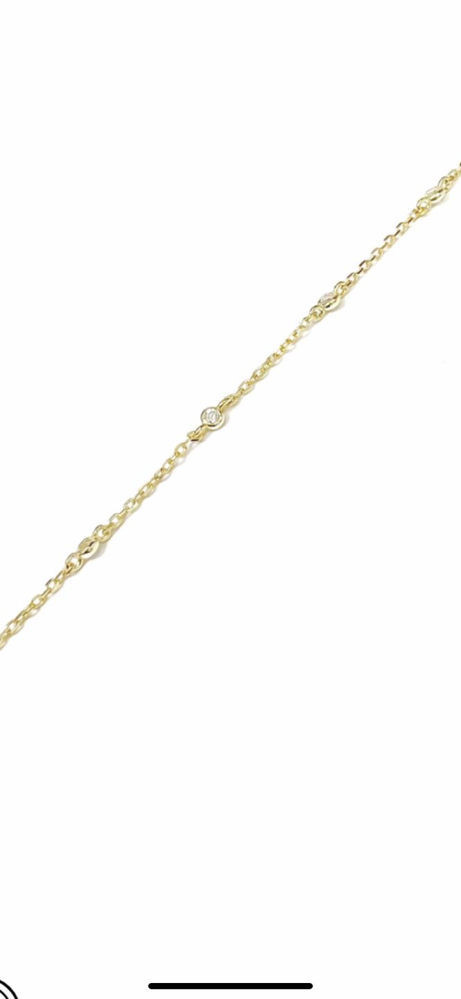Customer photo review of Diamond Cut Bead Two Tone Anklet