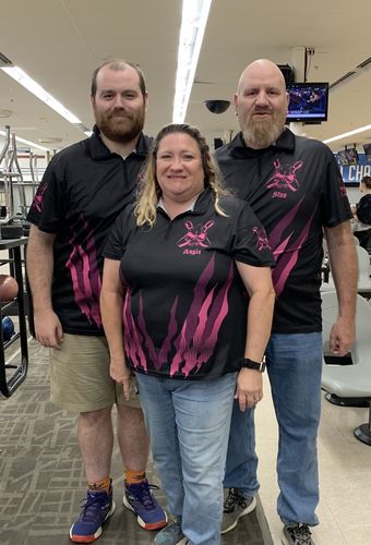 Customer photo review of Custom Bowling Shirts For Men And Women, Skull Bowling Team Shirts Bowling Pin | Red IPHW4485