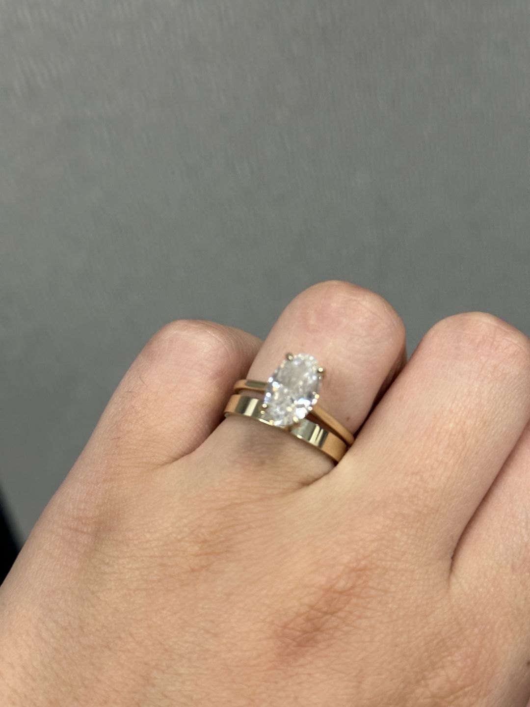 Customer photo review of Flat Edge Wedding Band