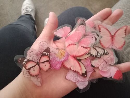 Customer photo review of MO•CARD Original Deco Stickers - Pink Butterflies
