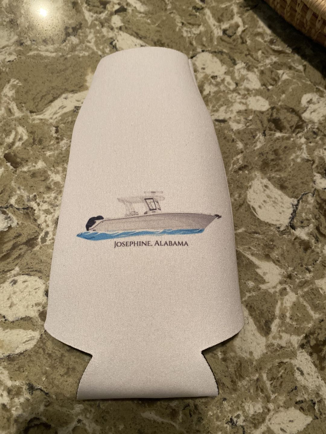 Customer photo review of Custom Boat Bottle Koozie