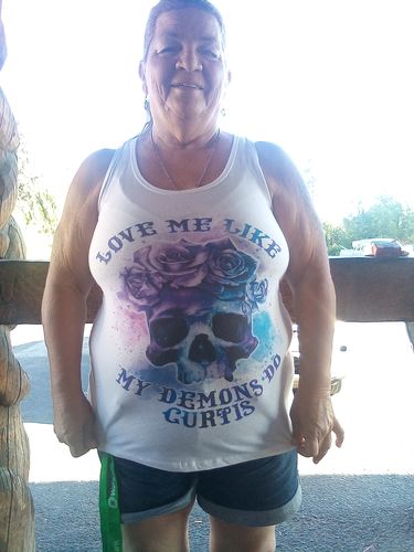 Customer photo review of (HOT DEAL) LOVE ME SKULL ALL OVER PRINT - TLNO2312212