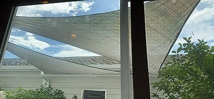 Customer photo review of Opaque Privacy Protection Outdoor Waterproof Sun Shade Sail Canopy Triangle UV Block for Patio