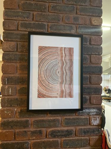 Customer photo review of Kaampa Edition Two- Golden- Aboriginal Art Print by Leah Cummins