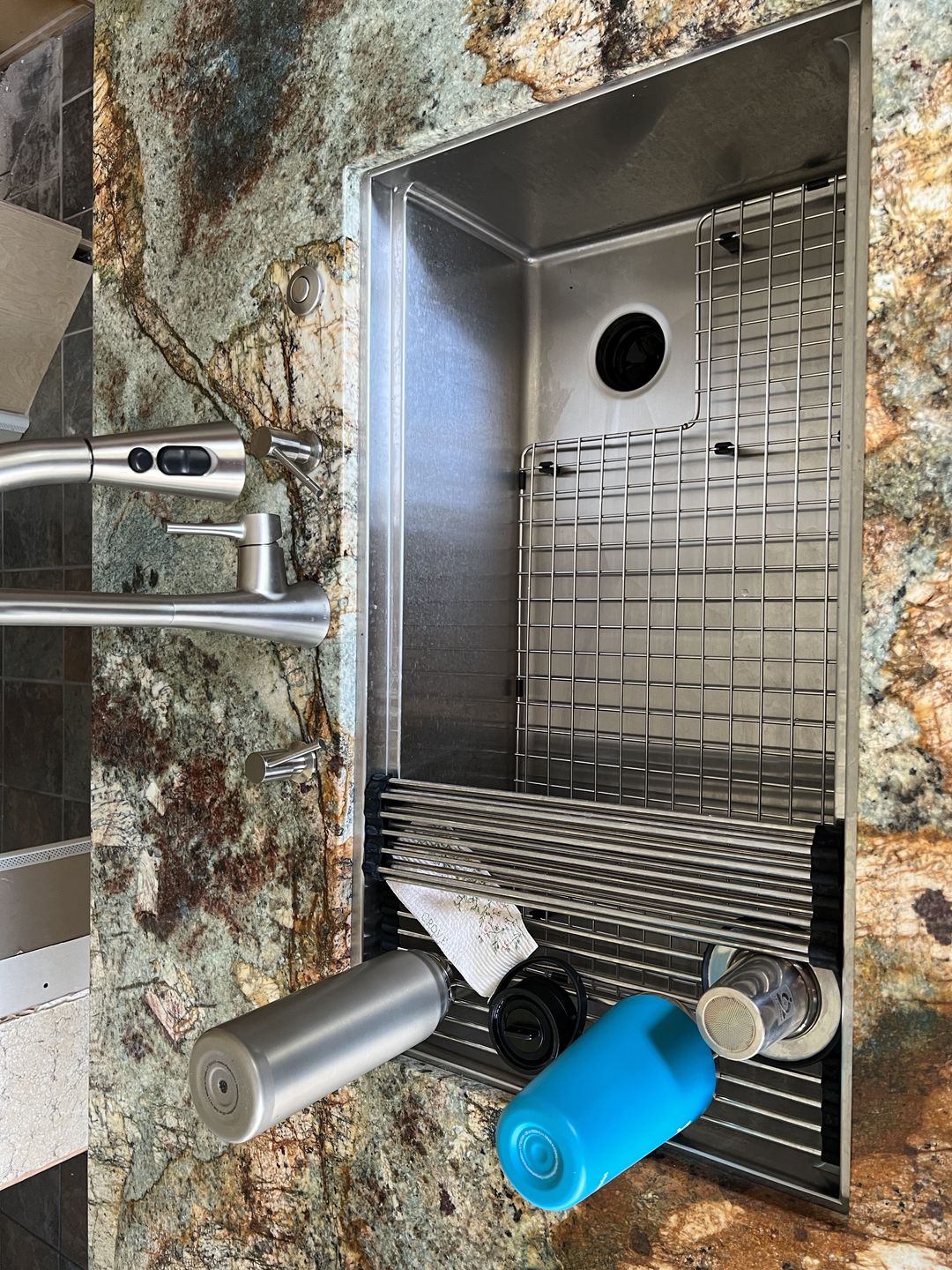 Customer photo review of 33" Undermount Workstation Sink – 16 Gauge Stainless Steel Single Bowl – Offset Drain Right – Seamless Drain (5LS33R)
