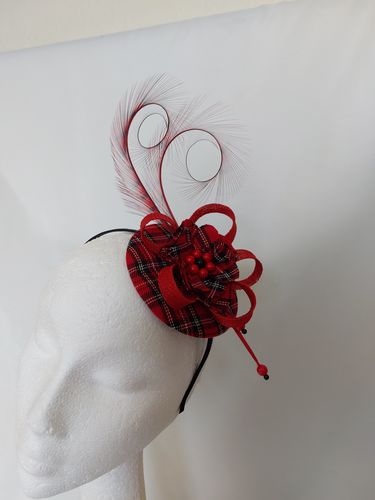 Customer photo review of Burnt curled pheasant feather for millinery fascinators and wedding hats FE011