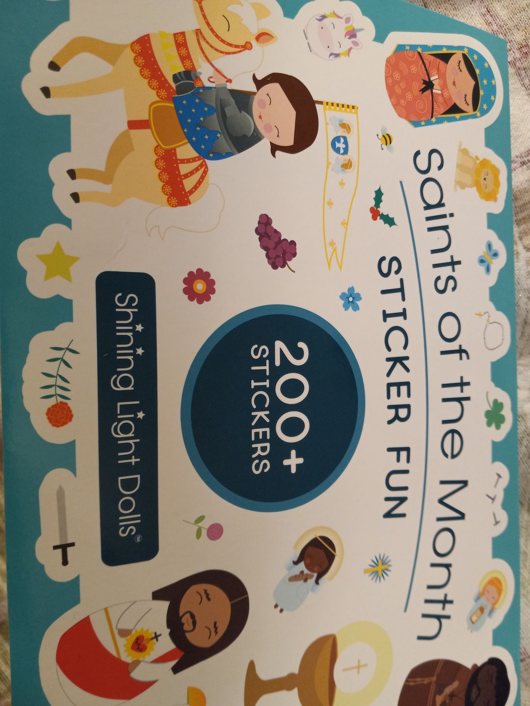 Customer photo review of Saints of the Month Sticker Book