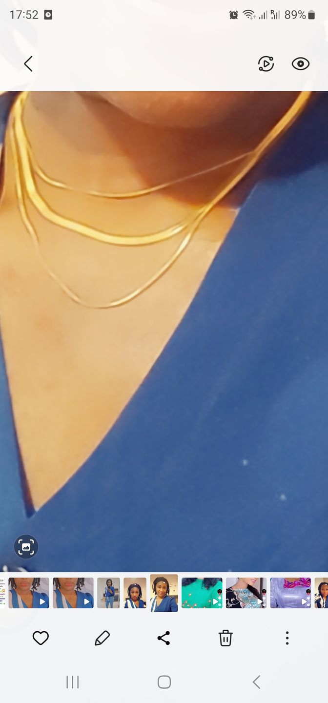 Customer photo review of Gold Multi-Layered Chain  Necklace