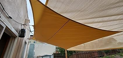 Customer photo review of Outdoor Waterproof Sun Shade Sail Opaque Privacy Protection Canopy for Patio and Garden, Backyard Lawn
