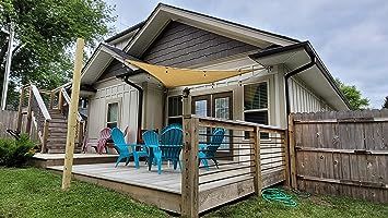 Customer photo review of Opaque Privacy Protection Outdoor Waterproof Sun Shade Sail Canopy Triangle UV Block for Patio