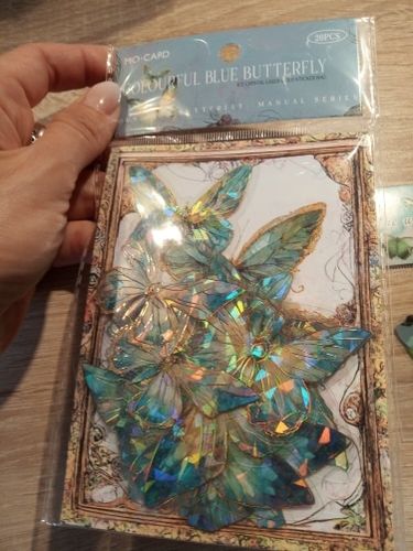 Customer photo review of Die-Cut Holo Butterfly Stickers