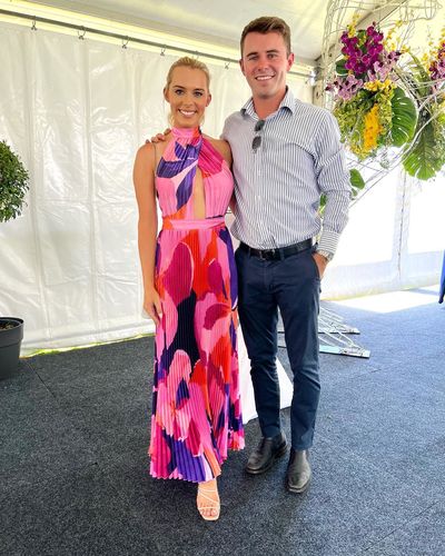 Customer photo review of Romantic One Capri Print Halter Neck Pleated Maxi Dress