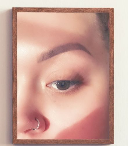 Customer photo review of Titanium Micro Gem Hinged Nose Hoop