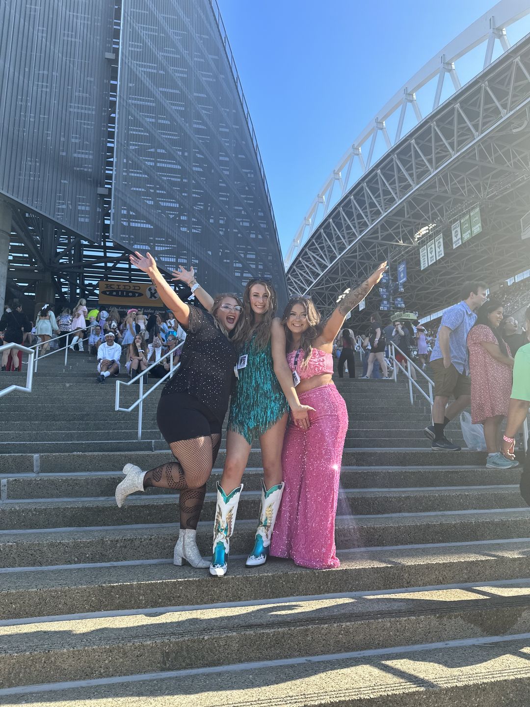 Customer photo review of Shake It My Way Short Fringe Mini Dress