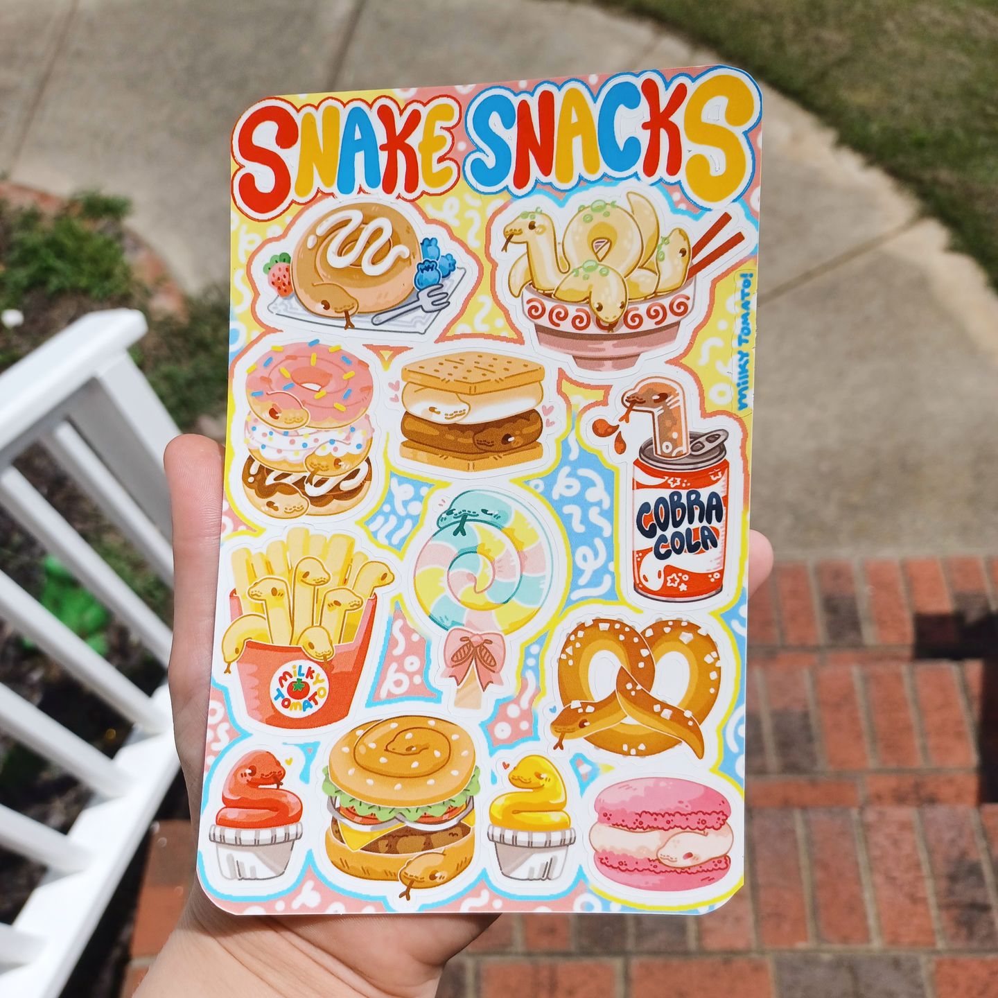 Customer photo review of Snake Snacks Sticker Sheet