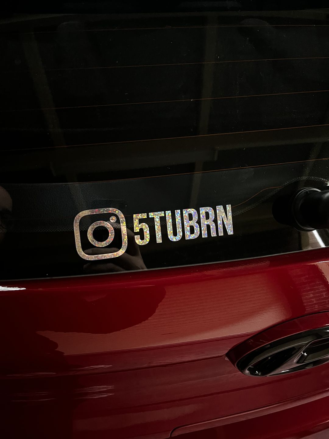 Customer photo review of Custom Instagram Name Sticker