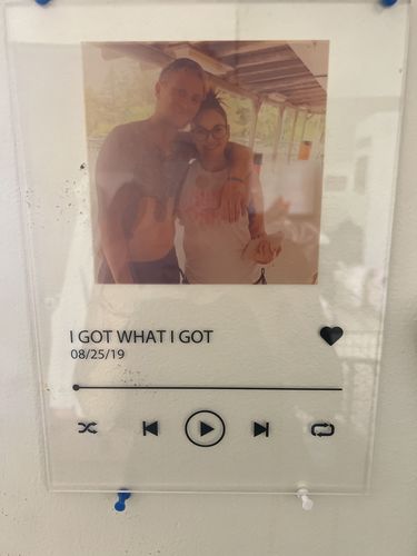 Customer photo review of Custom Song Plaque - The Best Anniversary Gift for Couples
