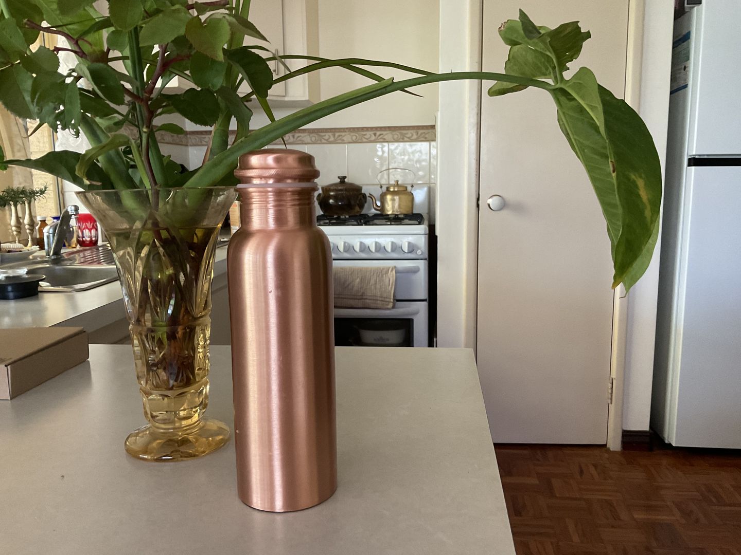 Customer photo review of Matte Copper Water Bottle
