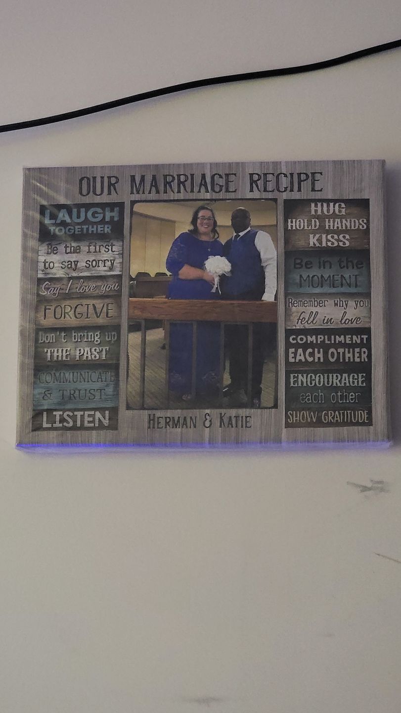 Customer photo review of Personalized Canvas Prints Custom Couple Photo and Name - For Our Forever Love - Marriage Recipe Dem Canvas