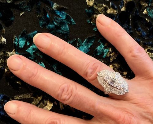 Customer photo review of Art Deco Milgrain CZ Ring in Sterling Silver