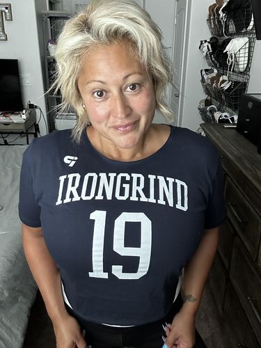 Customer photo review of Carpe Diem 'College'  Crop Top | Navy Blue