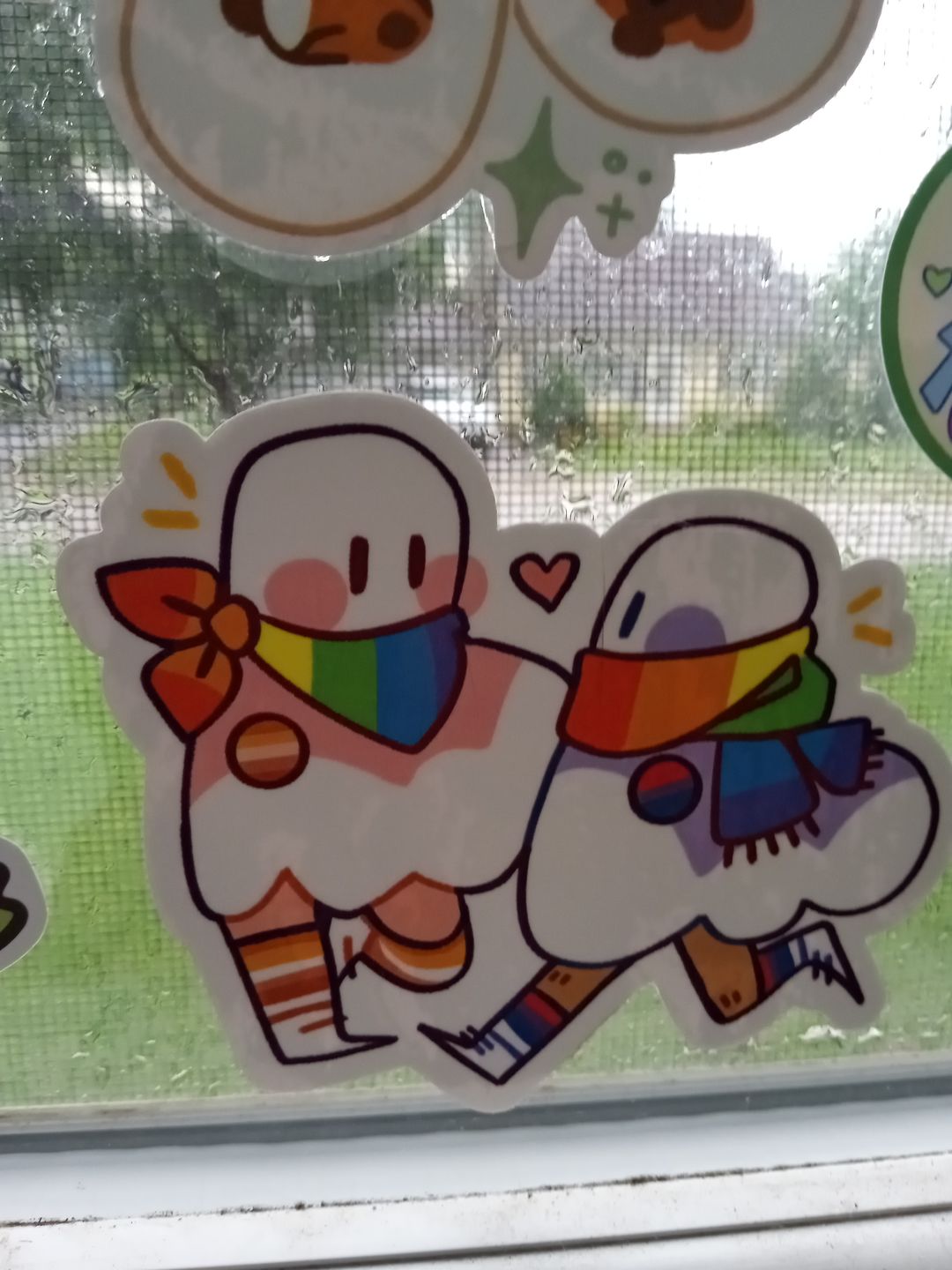 Customer photo review of Pride Parade Ghost Stickers!