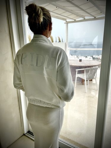 Customer photo review of Bride Statement Quarter Zip Sweatshirt - White