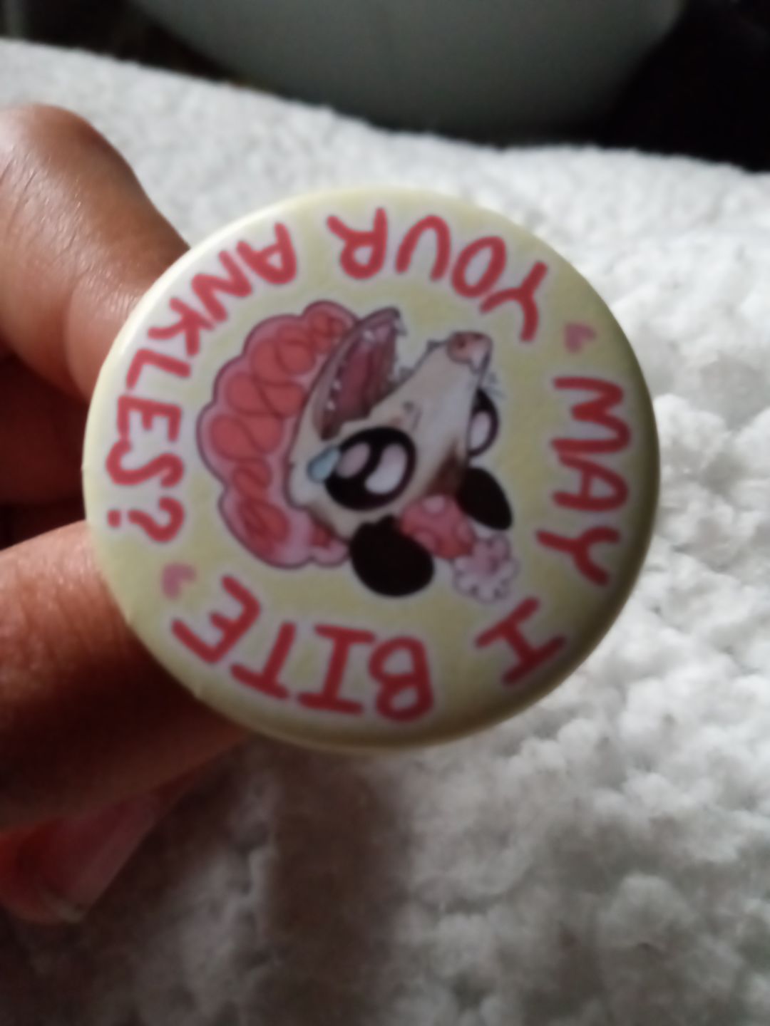 Customer photo review of Party Opossum Buttons