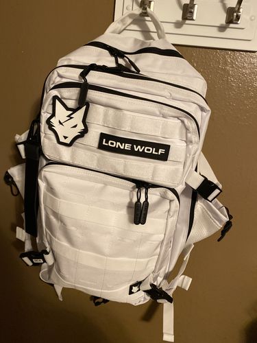 Customer photo review of Gen 3 White 45L Backpack