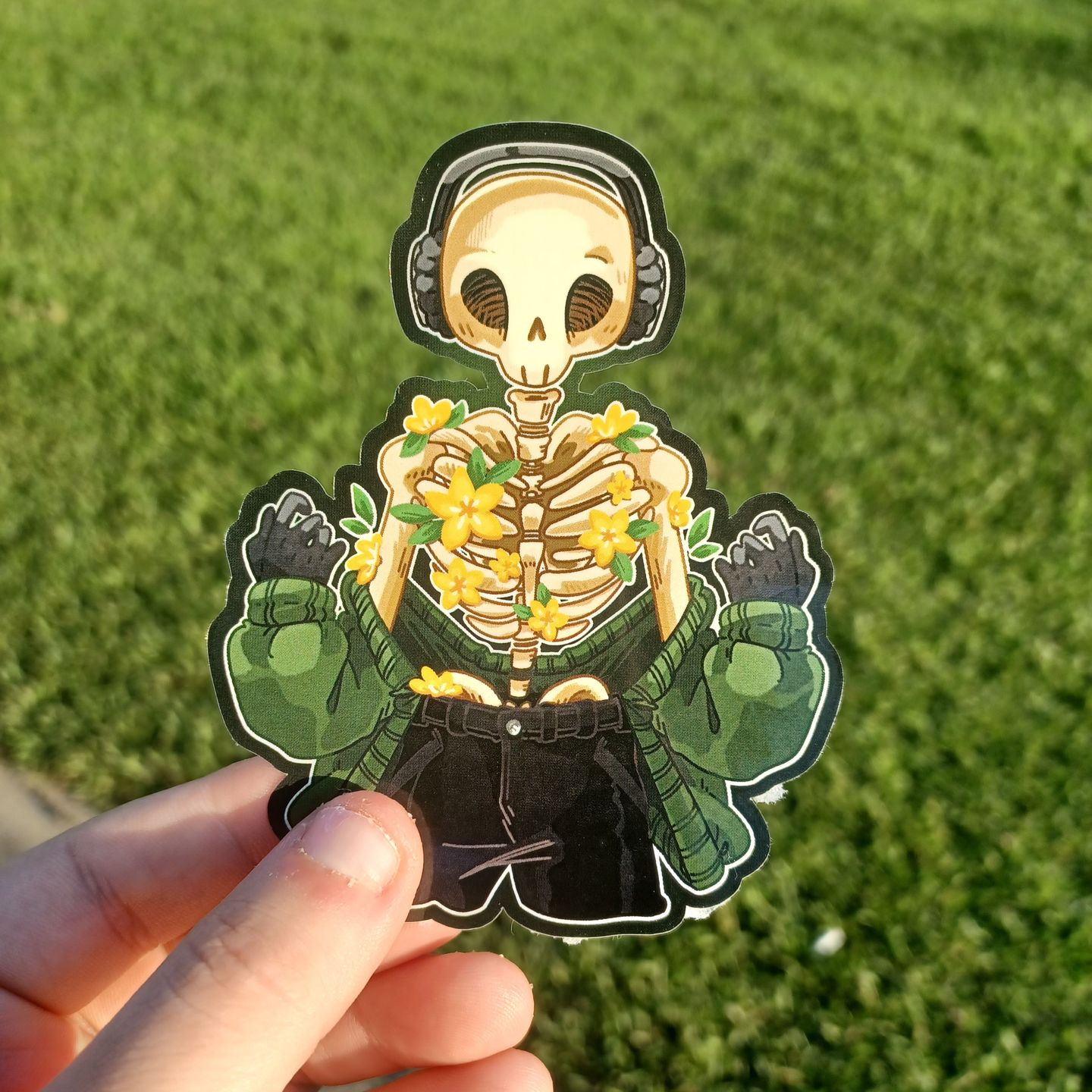 Customer photo review of Aesthetic Flower Rib Skeleton Stickers