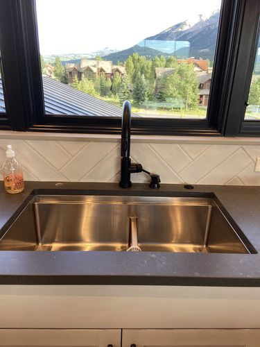 Customer photo review of 34" Workstation Sink - Double Bowl - Large Bowl Left (5LD34L)