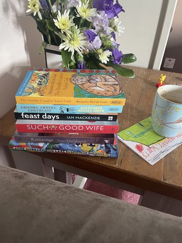 Customer photo review of Surprise Subscription Box of 4 Fiction Books