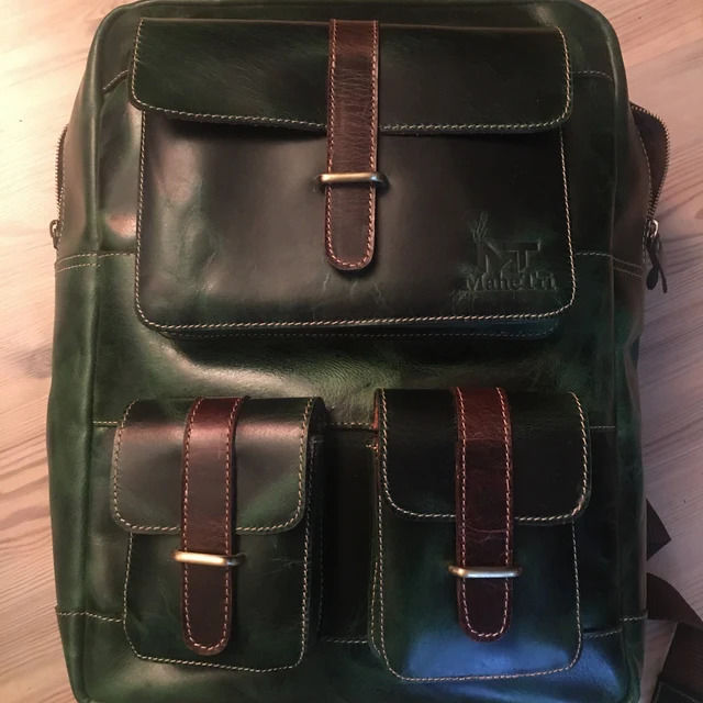 Customer photo review of Greenfield Premium Leather Backpack