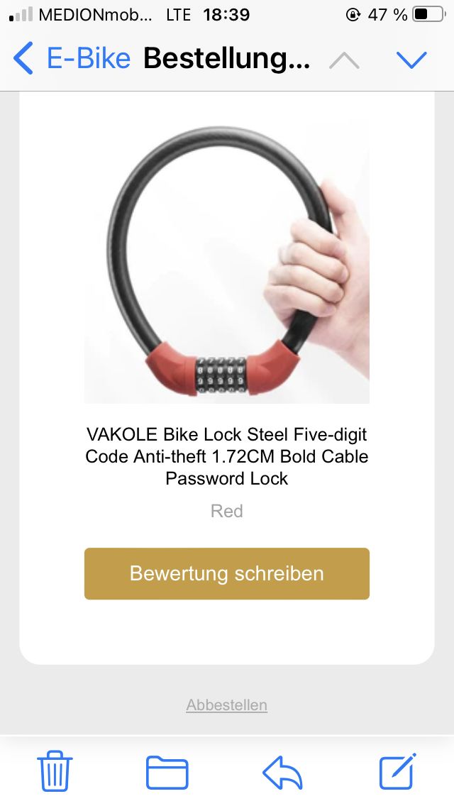 Customer photo review of VAKOLE Bike Lock Steel Five-digit Code Anti-theft 1.72CM Bold Cable Password Lock
