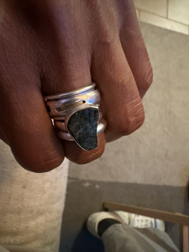 Customer photo review of Raw Black Tourmaline Ring Sterling Silver