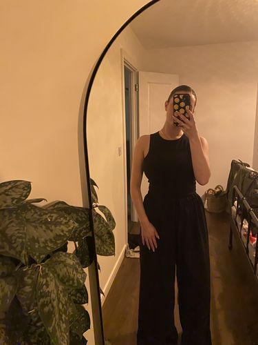 Customer photo review of Premium Wide Leg Trousers 'Olivia'- Black