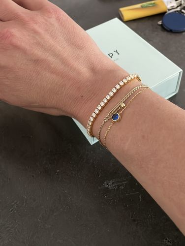 Customer photo review of TENNISBOY BRACELET. - 3MM 18K GOLD