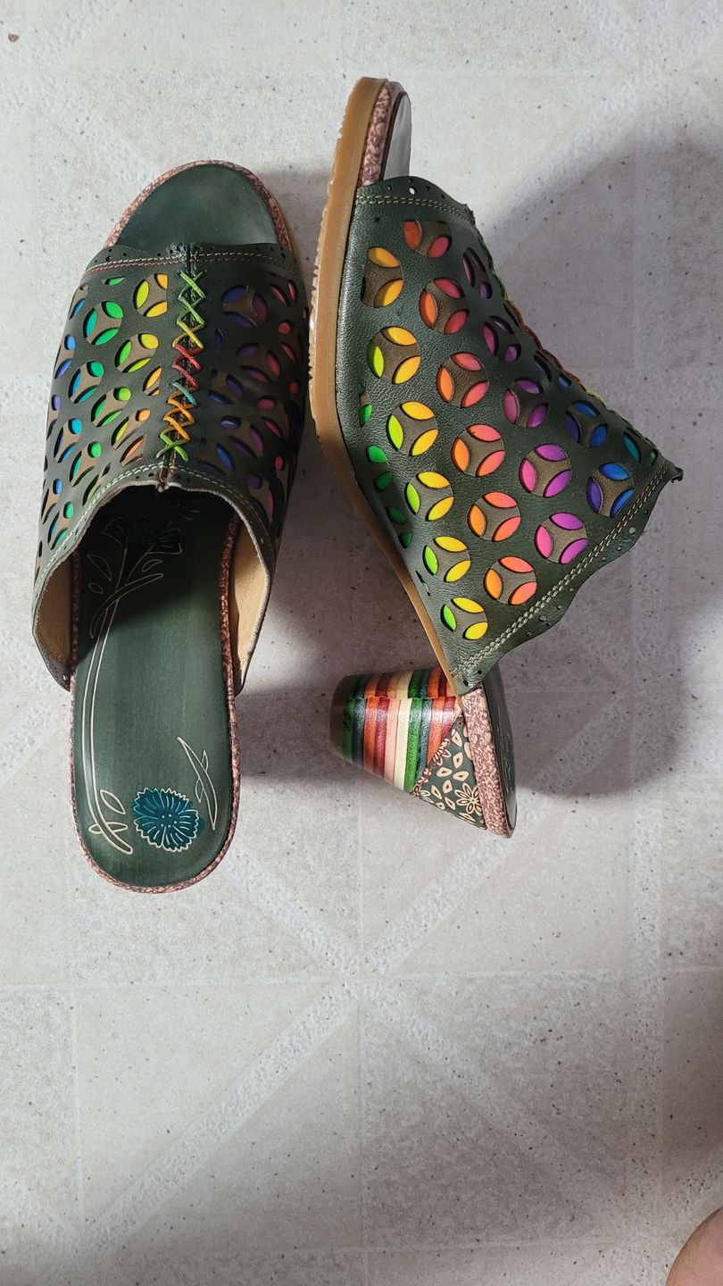 Customer photo review of Retro Colorful Hollow and Comfortable Sandals