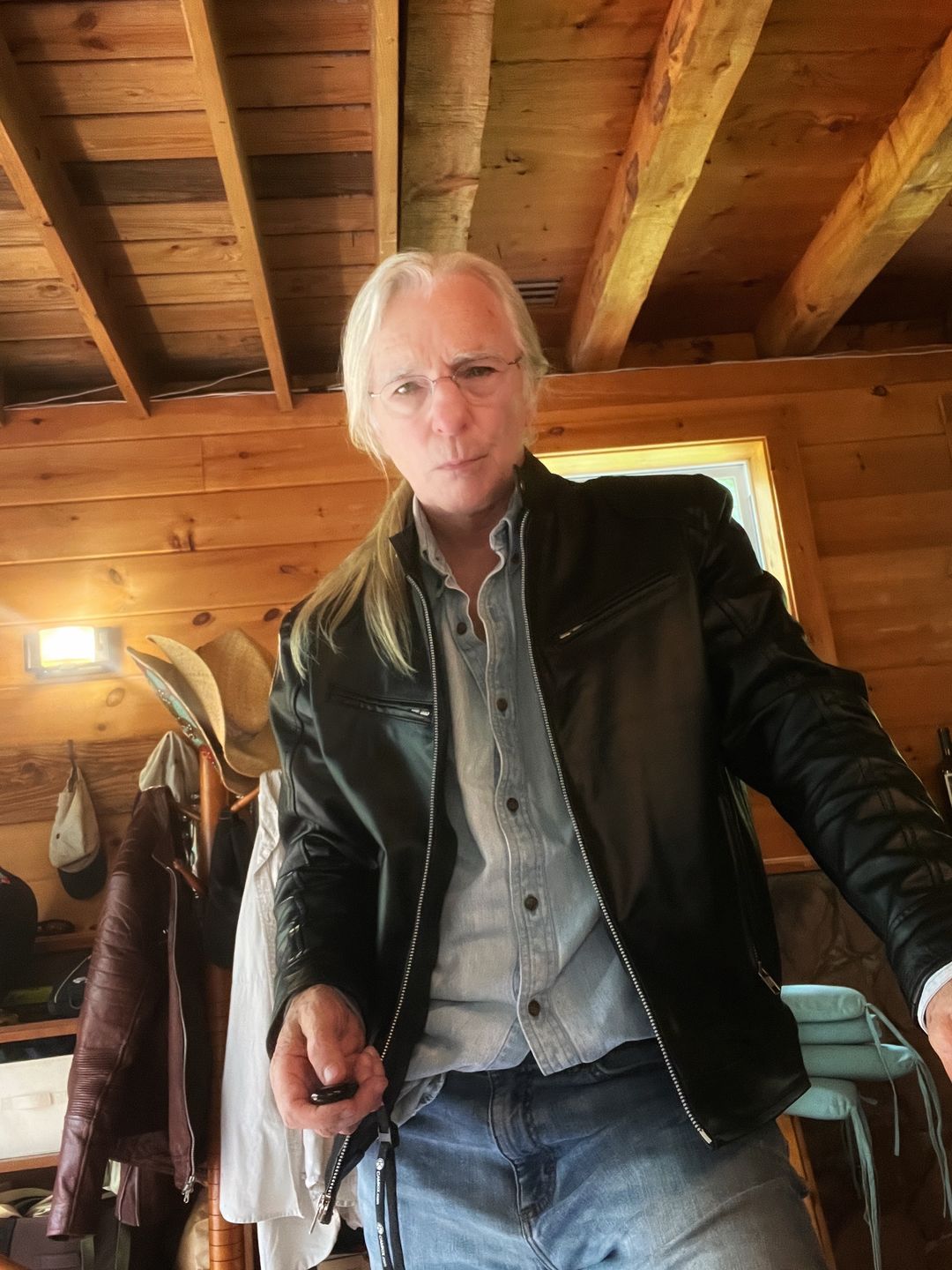 Customer photo review of Black Moto Leather Jacket
