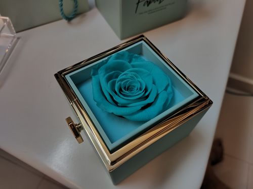 Customer photo review of Eternal Rose Box - W/ Engraved Necklace & Real Rose.