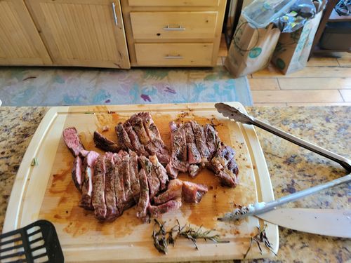 Customer photo review of Halal Ribeye Steak - Boneless