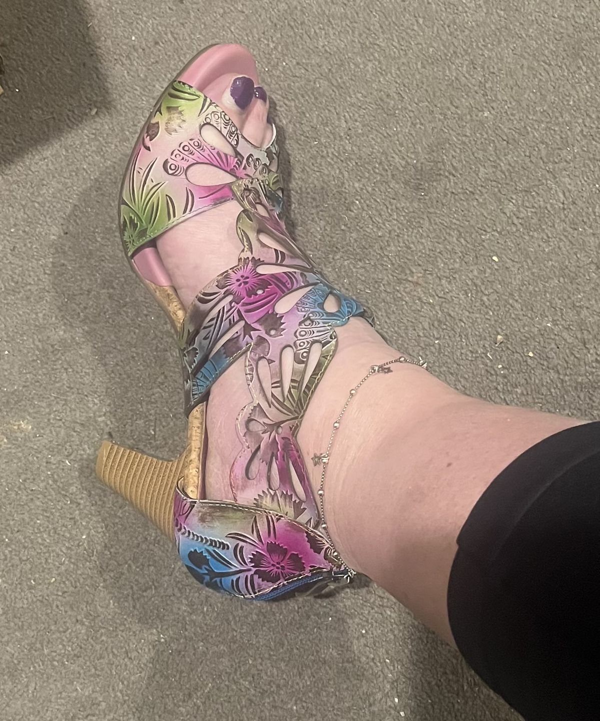 Customer photo review of Bohemia Leather Block Heel Comfy Sandals