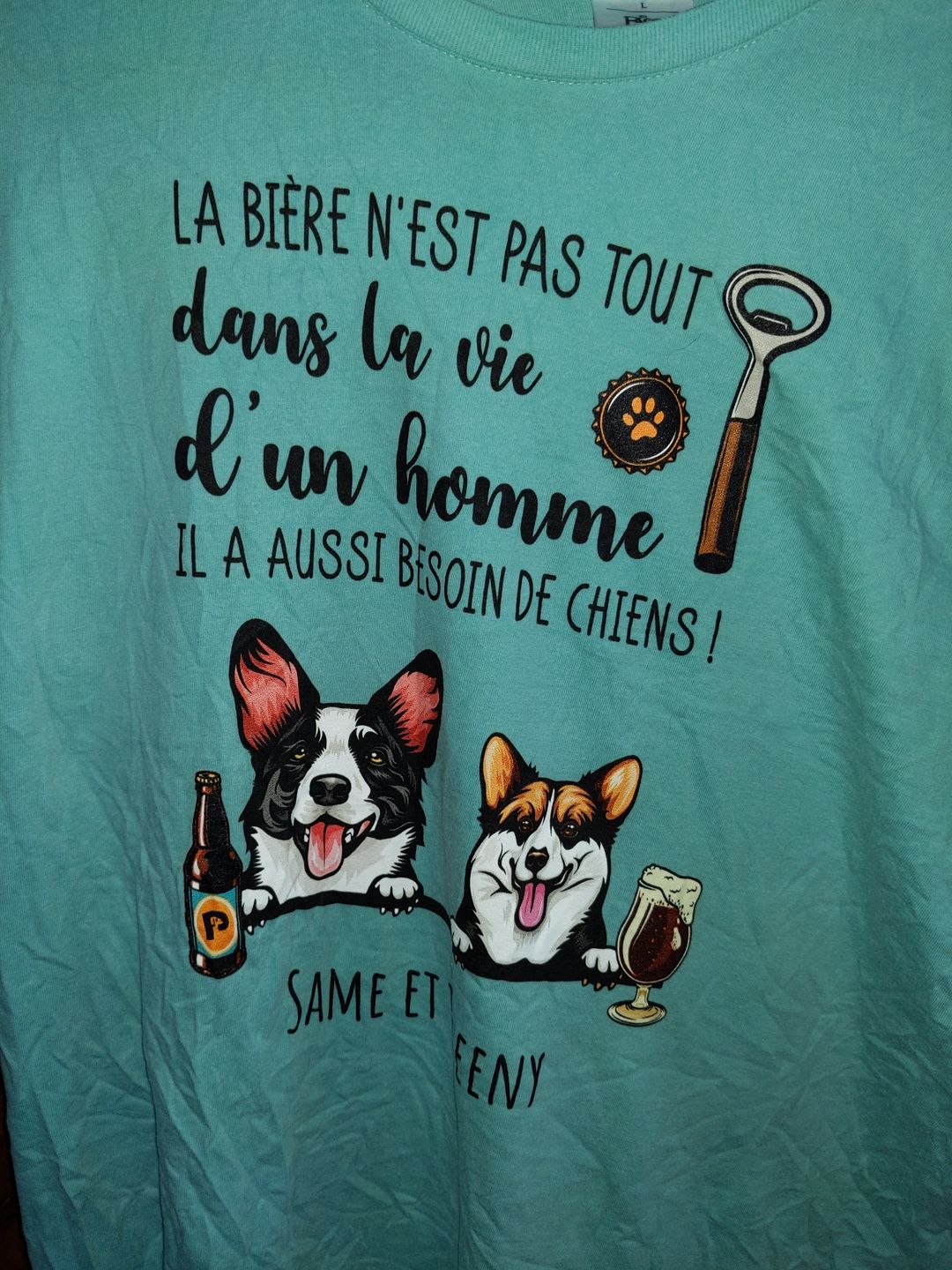 Customer photo review of Bière et Wouaf - T-Shirt personnalisé