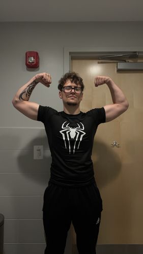 Customer photo review of Web Slinging Compression Shirt