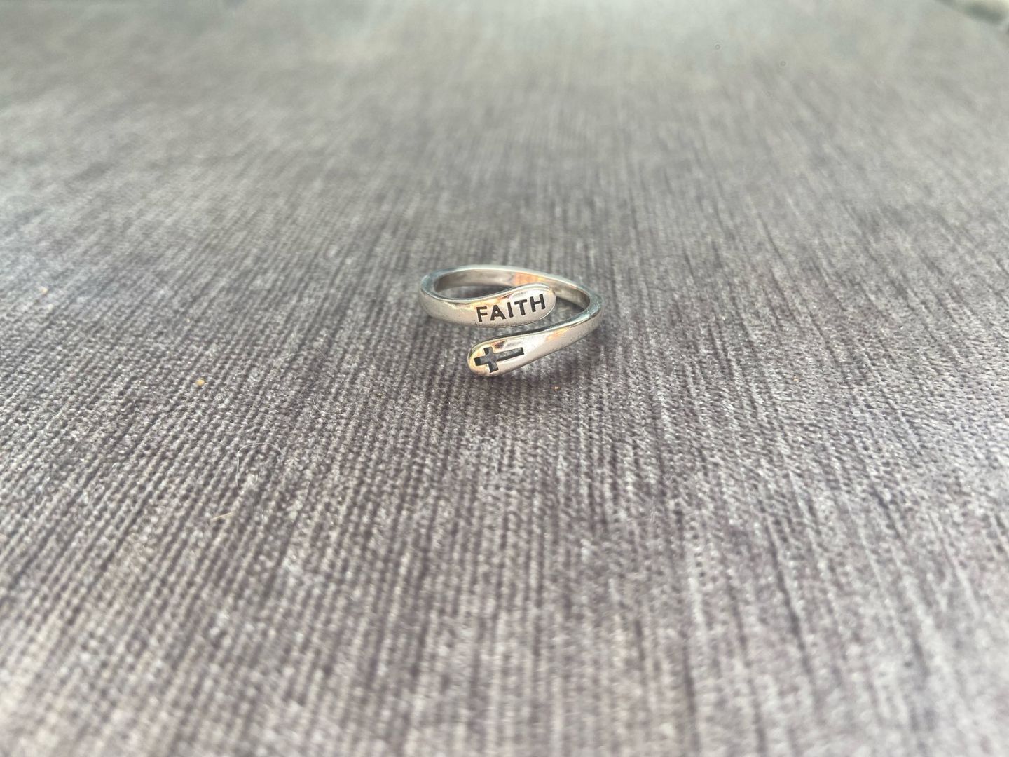 Customer photo review of "FAITH" & Cross Ring in 925 Sterling Silver