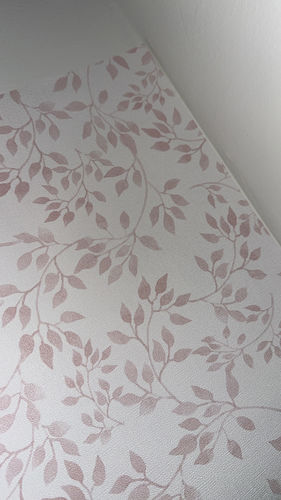 Customer photo review of Sweet Leaves In Dusty Pink Wallpaper