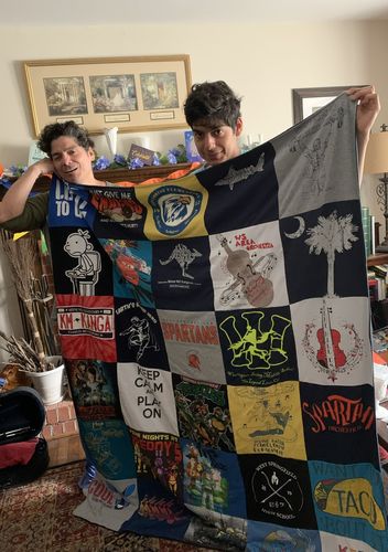 T-shirt quilt featuring spartan marching band by Cynthia from VA