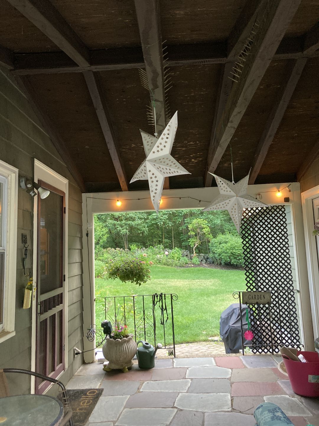 Customer photo review of 24" Solid White Stars Cut-Out Paper Star Lantern, Hanging Wedding & Party Decoration